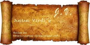 Justus Virág névjegykártya